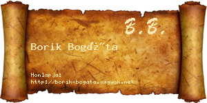Borik Bogáta névjegykártya